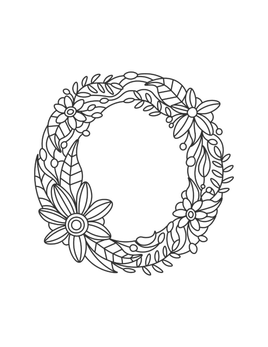 Flower Letter O Coloring Pages Pdf Free Vectors